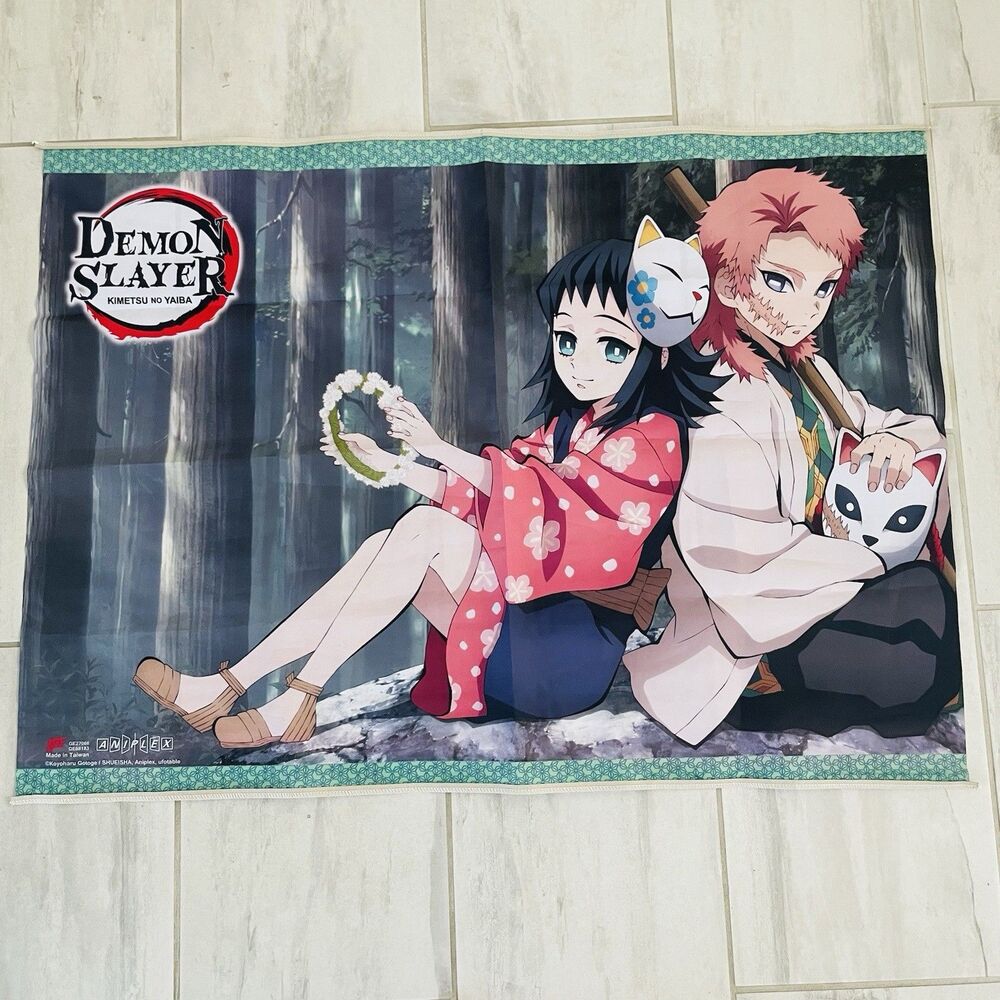Demon Slayer Fabric Banner Wall Scroll Poster Sabito Makomo Aniplex NO RODS FLAW